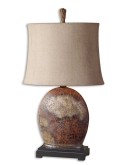 distressed rusty brown ceramic table lamp