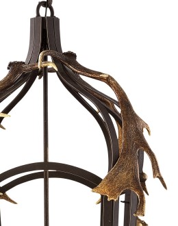 Ridge Wrought Iron Antler Lantern Chandelier