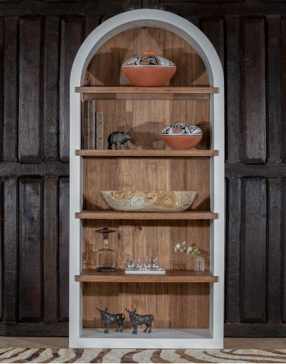 TX Blanco Bookcase Arched Hickory Bookcase