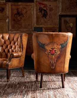 Texas Rose Tufted Leather Chair