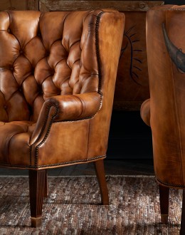 Texas Rose Tufted Leather Chair