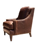 brown distressed leather accent chair
