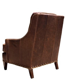 brown distressed leather accent chair