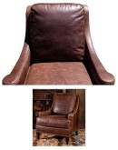 brown distressed leather accent chair 