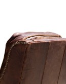 brown distressed leather accent chair
