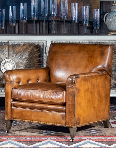 Beckett Leather Chair Vintage Style Leather Chair