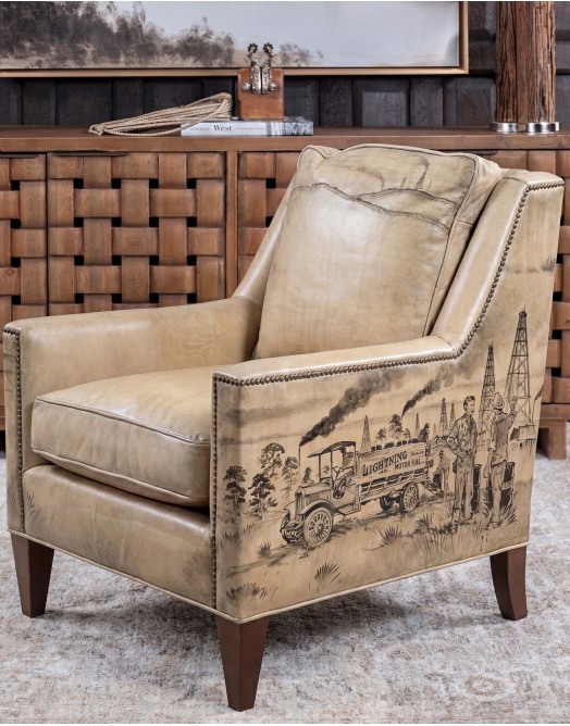Black Gold Leather Chair
