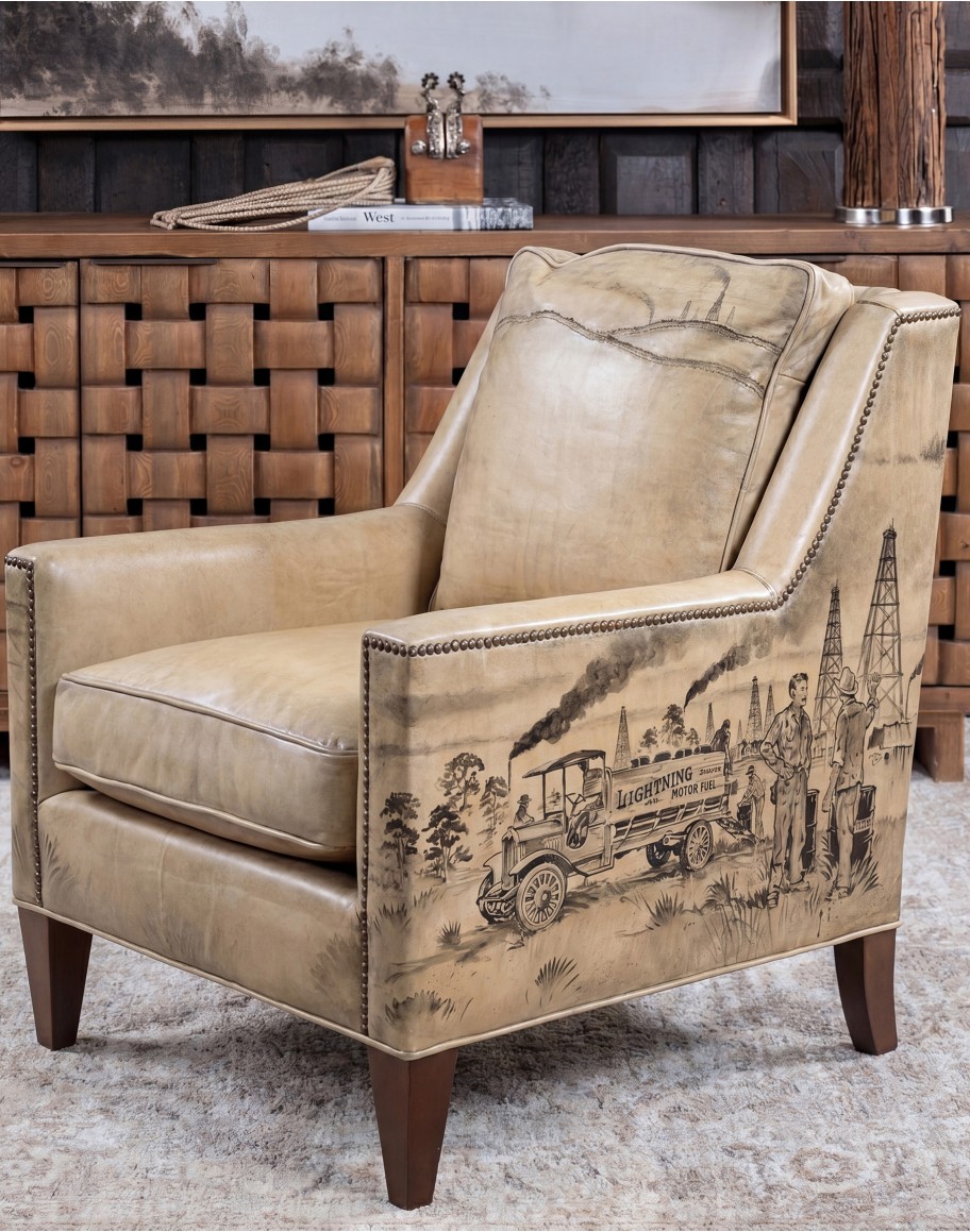 Black Gold Leather Chair