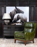 Bohicket Olive Leather Chair