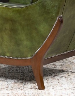 Bohicket Olive Leather Chair