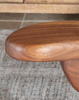 modern rustic leather chair with exposed wood arms