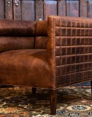 modern rustic style leather club chair