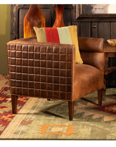 modern rustic style leather club chair