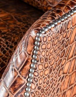 Brazos Croc Leather Chair small accent chair with croc leather all over