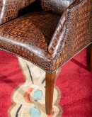 small accent chair with croc leather all over