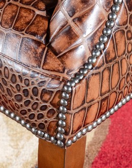 Brazos Croc Leather Chair small accent chair with croc leather all over