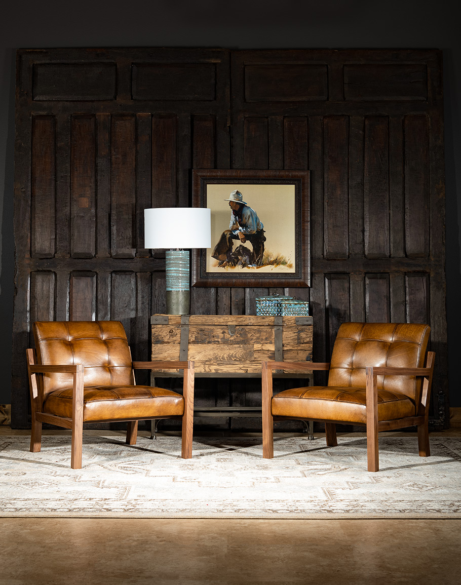 Burberry Leather Chair | Modern Rustic