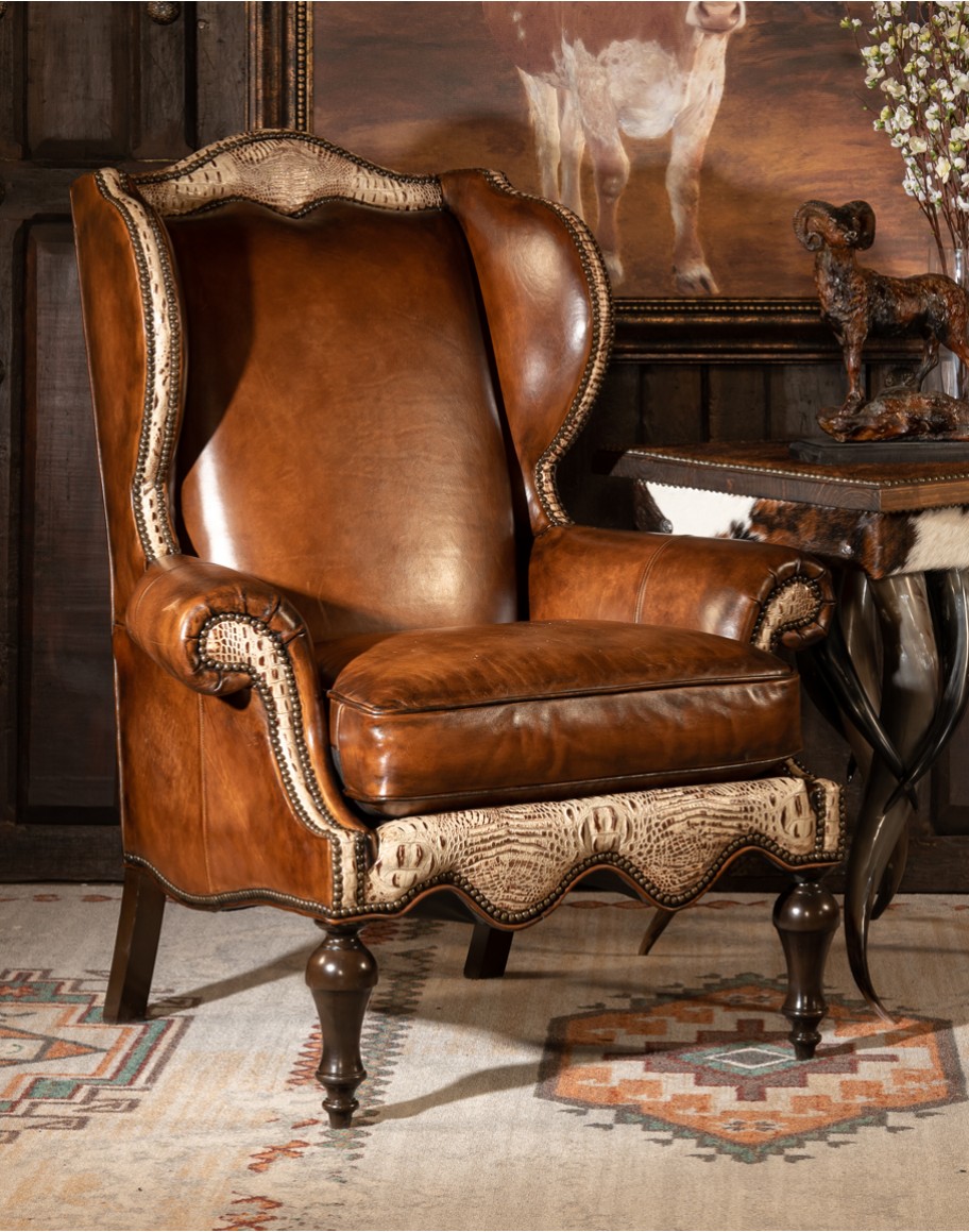 high end leather wingback chair,wingback chair with saddle leather