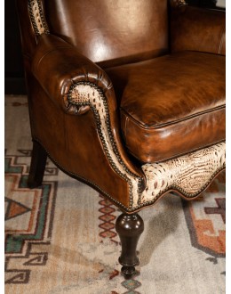 high end leather wingback chair,wingback chair with saddle leather