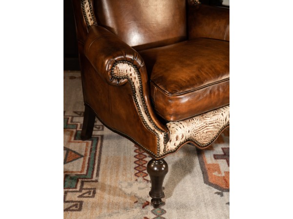 Canyon Sauvage Wingback Chair, Leather Furniture