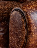 Classic Leather Cigar Chair - Vintage-style hand crackled leather, oversized rolled arms, and timeless appeal.