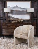 western living room chair with blonde colored cowhide all over