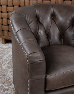 Dawson Dove Tufted Swivel Chair