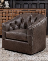 Dawson Dove Tufted Swivel Chair