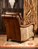 upscale ranch style leather chair,chair with brown saddle leather