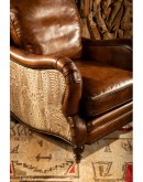 upscale ranch style leather chair,chair with brown saddle leather