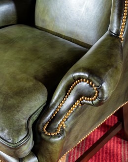 Gentry Olive Wingback Chair