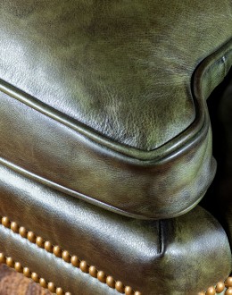 Gentry Olive Wingback Chair