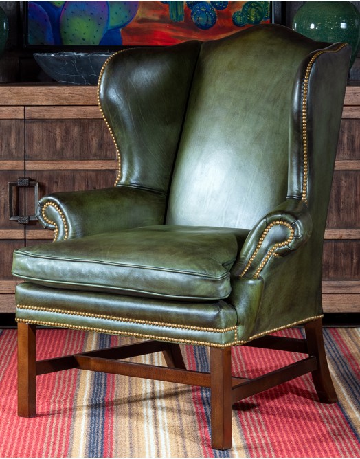Gentry Olive Wingback Chair