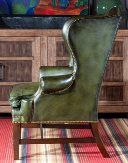 Gentry Olive Wingback Chair