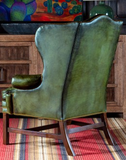 Gentry Olive Wingback Chair