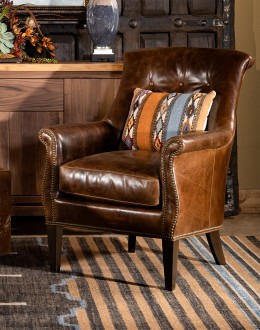 Hancock Leather Chair brown top grain leather accent chair
