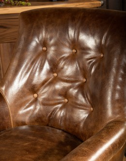 Hancock Leather Chair brown top grain leather accent chair