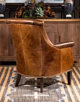 Hancock Leather Chair brown top grain leather accent chair