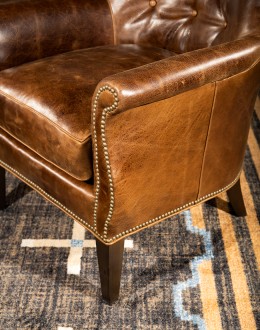 Hancock Leather Chair brown top grain leather accent chair