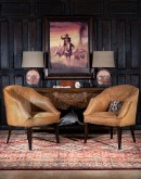 western living room chair with cowhide all over