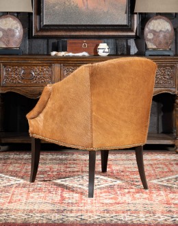 western living room chair with cowhide all over