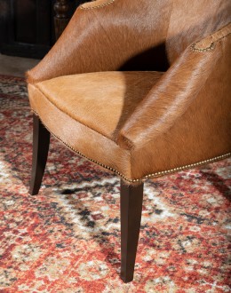 western living room chair with cowhide all over