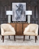 western living room chair with palomino colored cowhide all over