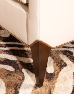 Fine Western Chic White Leather Accent Chair cream leather accent chair with exposed wood frame