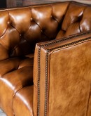 modern rustic style tufted tan leather chair