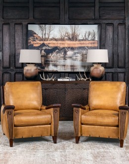 Lucky Pillow Back Leather Chair