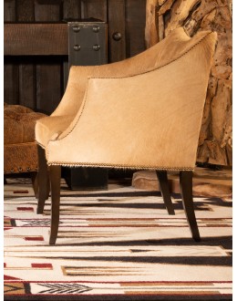 western living room chair with cowhide all over