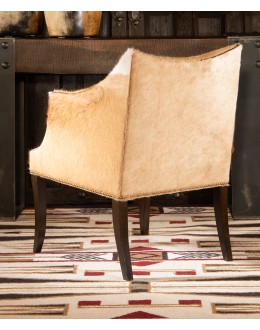 western living room chair with cowhide all over