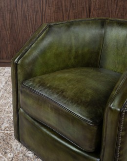 Oliver Olive Leather Swivel Chair Oliver Olive Leather Swivel Chair