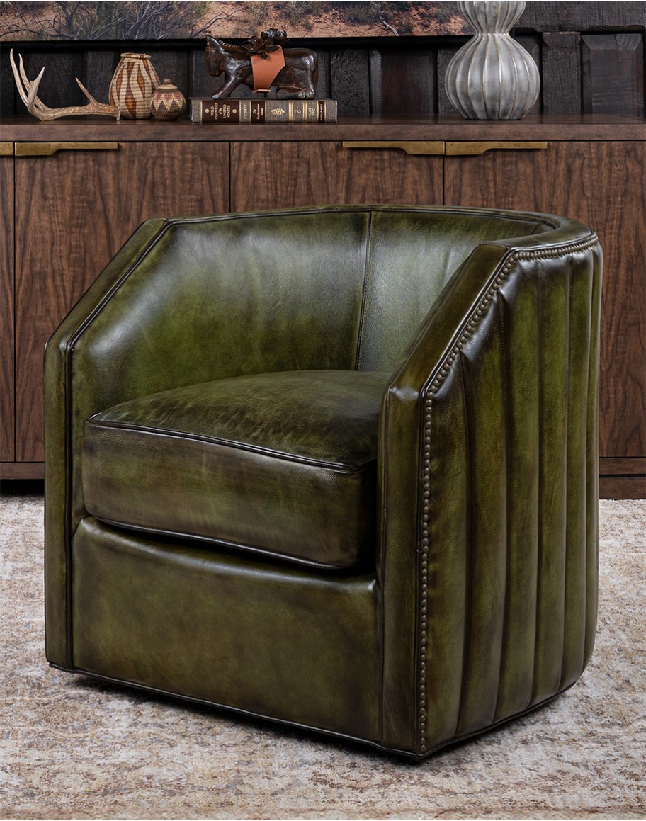 Oliver Olive Leather Swivel Chair Oliver Olive Leather Swivel Chair